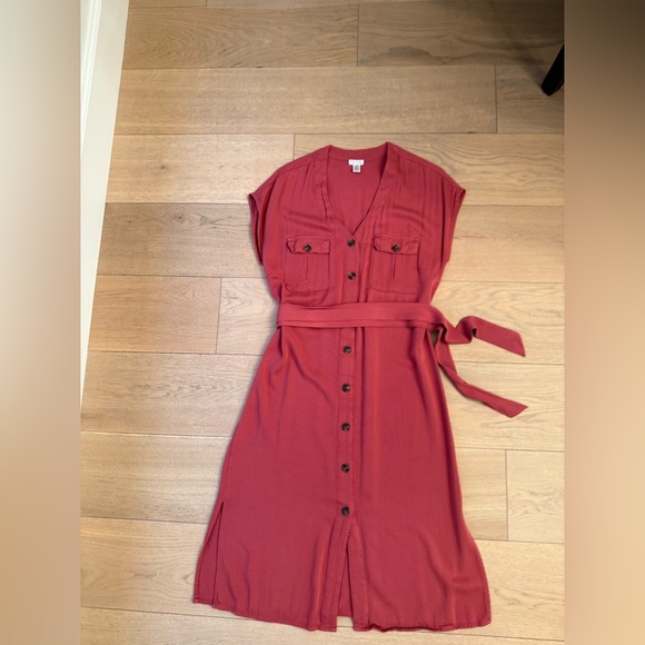 Spense from Nordstrom-Elegant Red Button-Down Dress - Picture 1 of 3